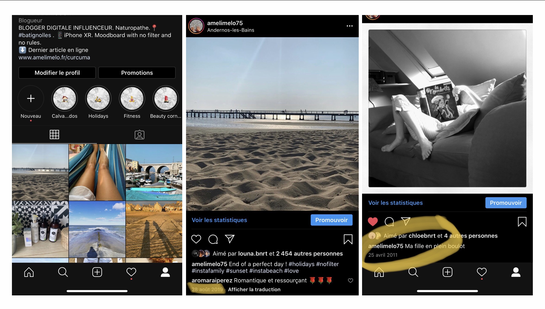 Profil instagram amelimelo75